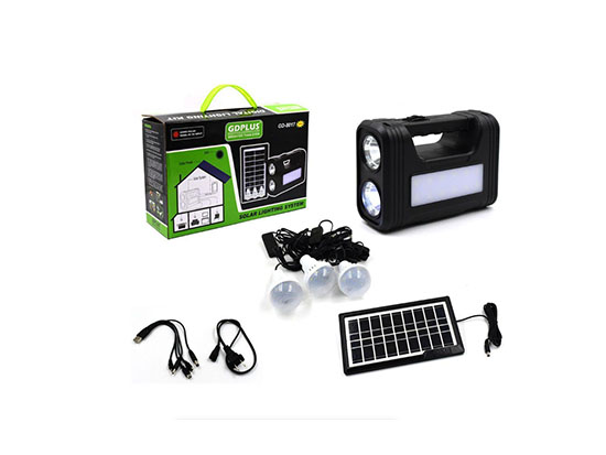 GD-8017A Solar Home Lighting System with 3 Led Bulbs