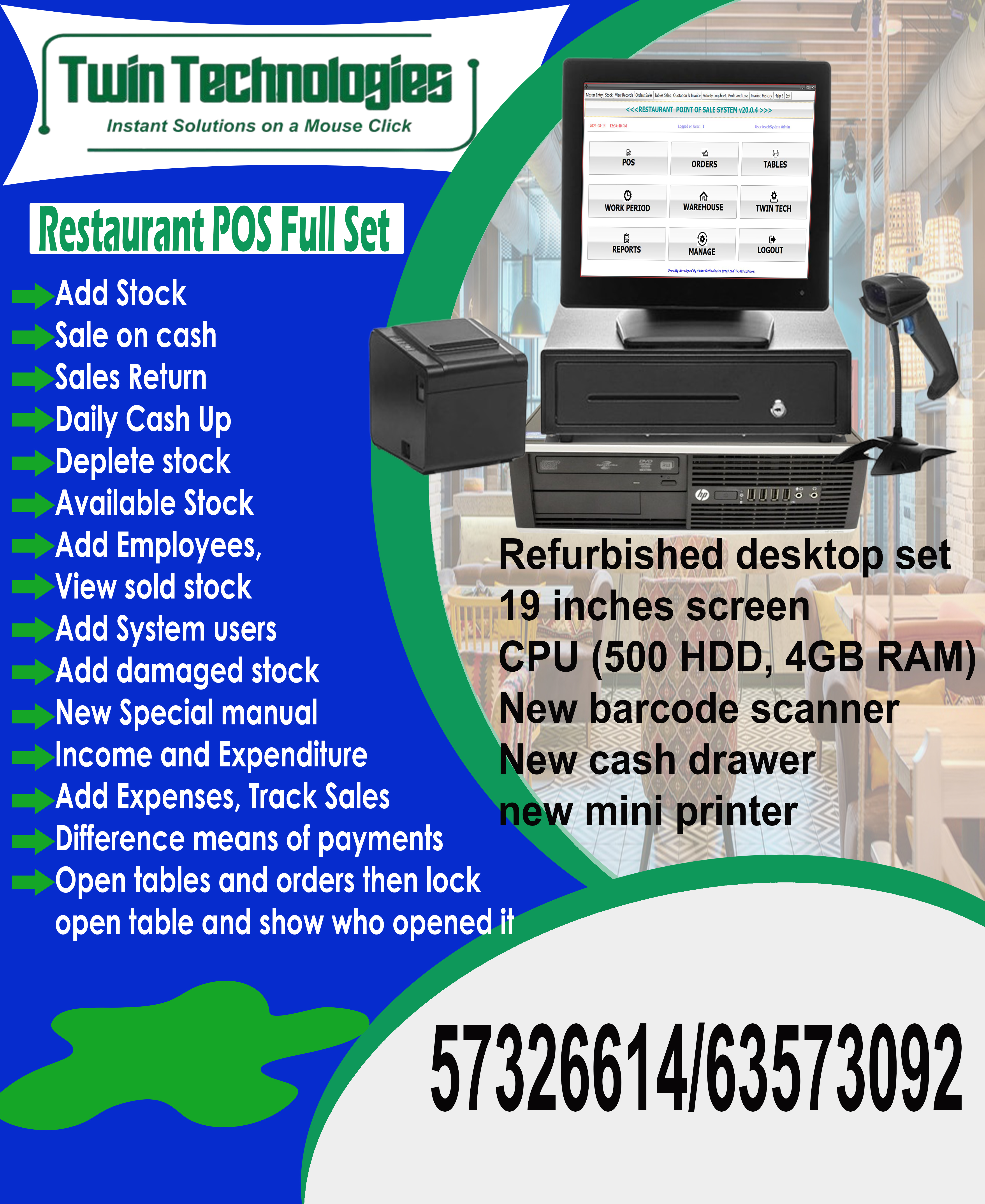RESTUARANT ADVANCED POS FULL PACKAGE
